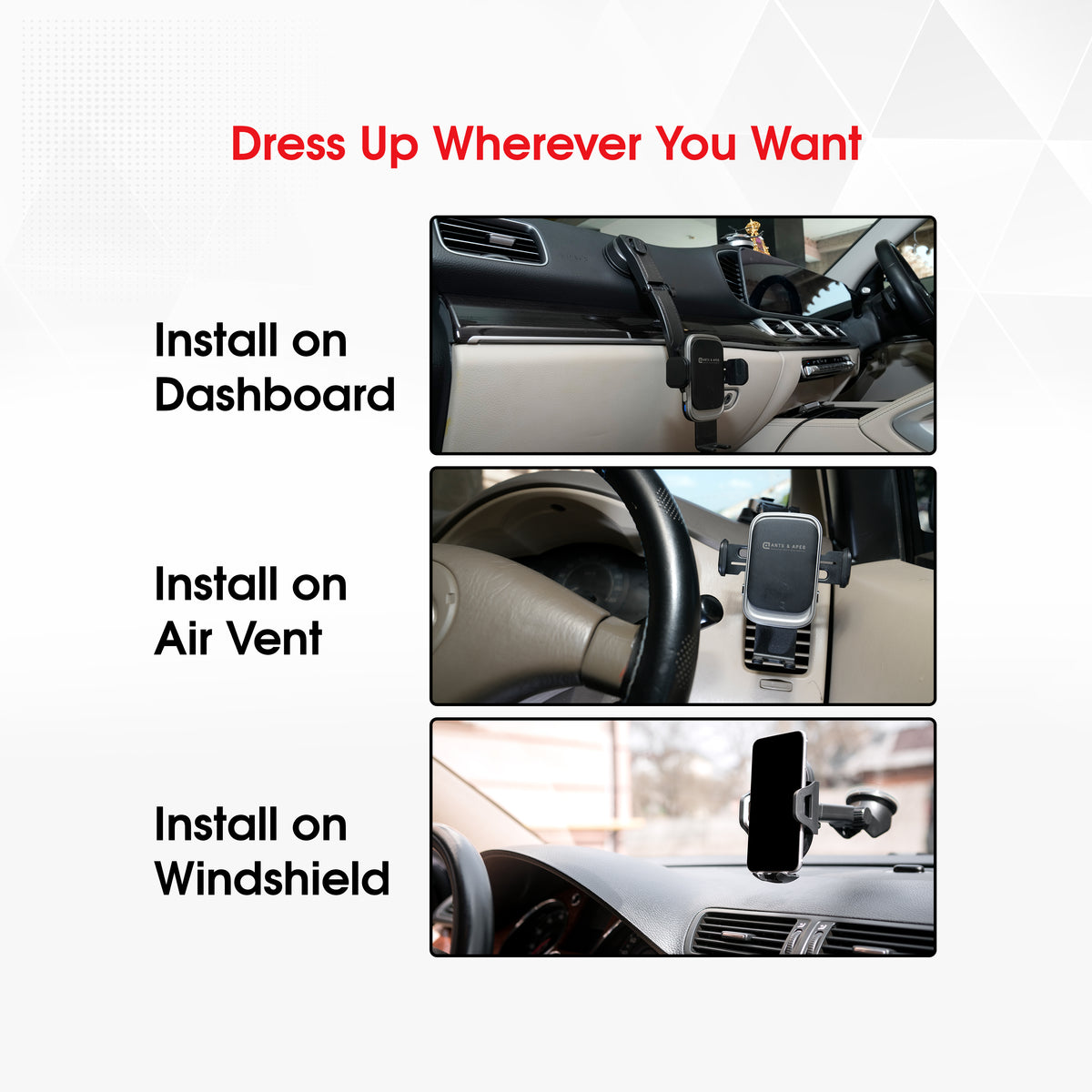 Ants & Apes DYNA-Grip 15w Qi Car Mount