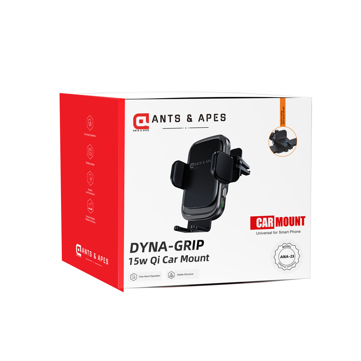 Ants & Apes DYNA-Grip 15w Qi Car Mount